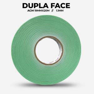 Fita Dupla Face ACM 19MM 1.1MM Cola Acrílica Branca 20 Metros    