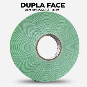 Fita Dupla Face ACM 19MM 1.5MM Cola Acrílica Branca 20 Metros    